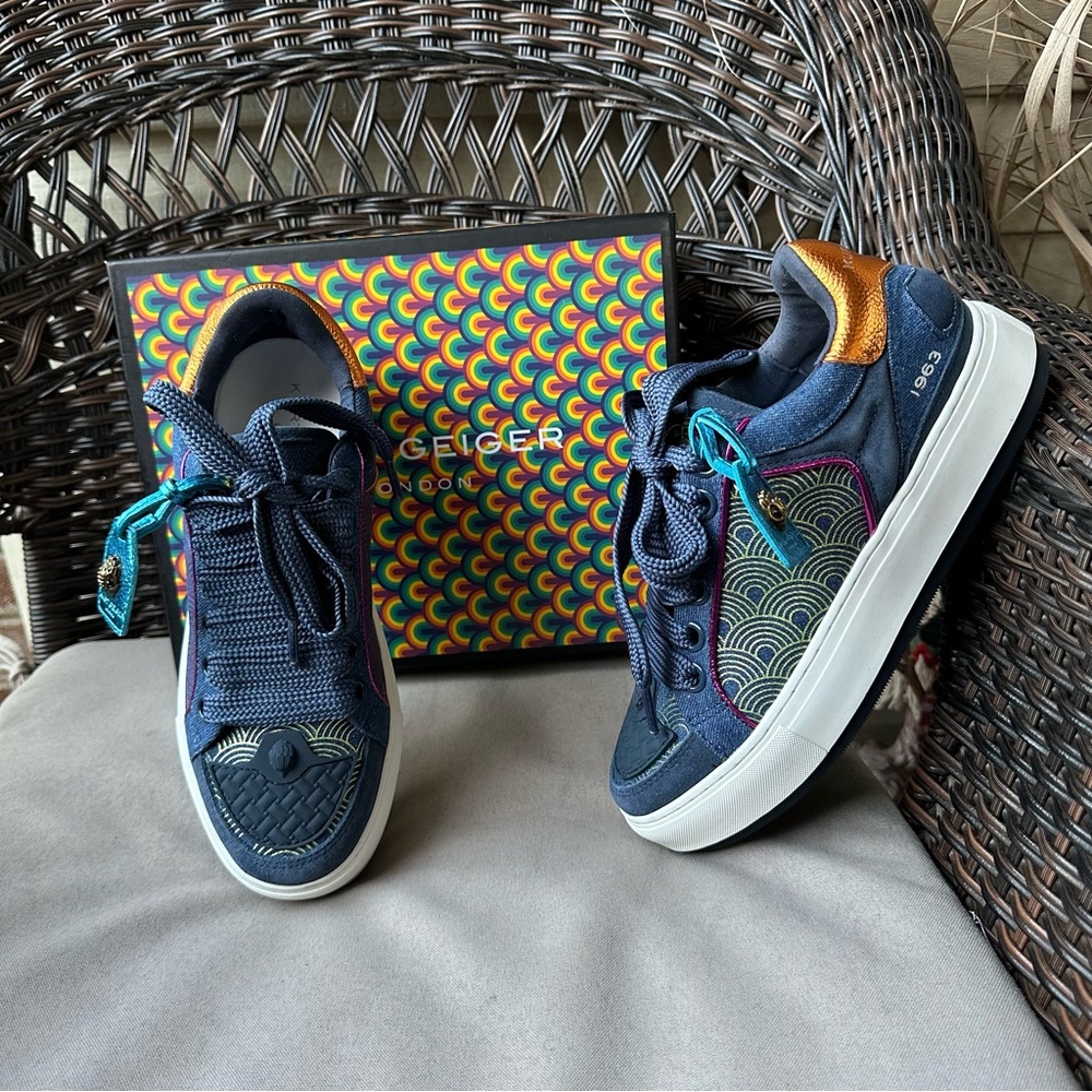 Kurt Geiger Southbank Blue Other Fabric Leather Sneakers US 9 EUR 40 - Picture 2 of 15